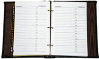 Black Alligator Address Book (3-Ring) Inside
