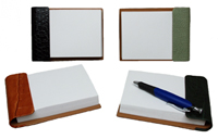 Black, Jade, Luggage & Hunter Leather Reptile Notepad Holders