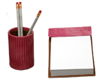 Desert Pink 2-Piece Crocodile Leather Desk Sets