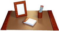 Luggage Large Reptile-Grain Leather 4-Piece Desk Pad Sets